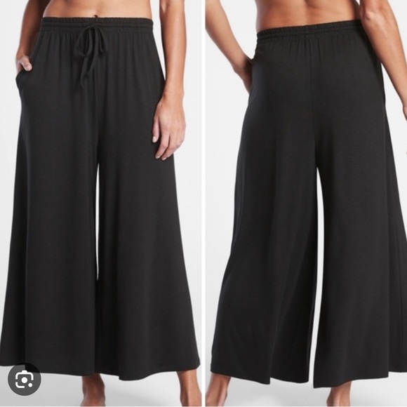Athleta Other - Athleta Nighttime Bliss Sleep Culotte Wide Leg Pajama Lounge Cozy Tencel Pants H